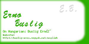 erno buslig business card